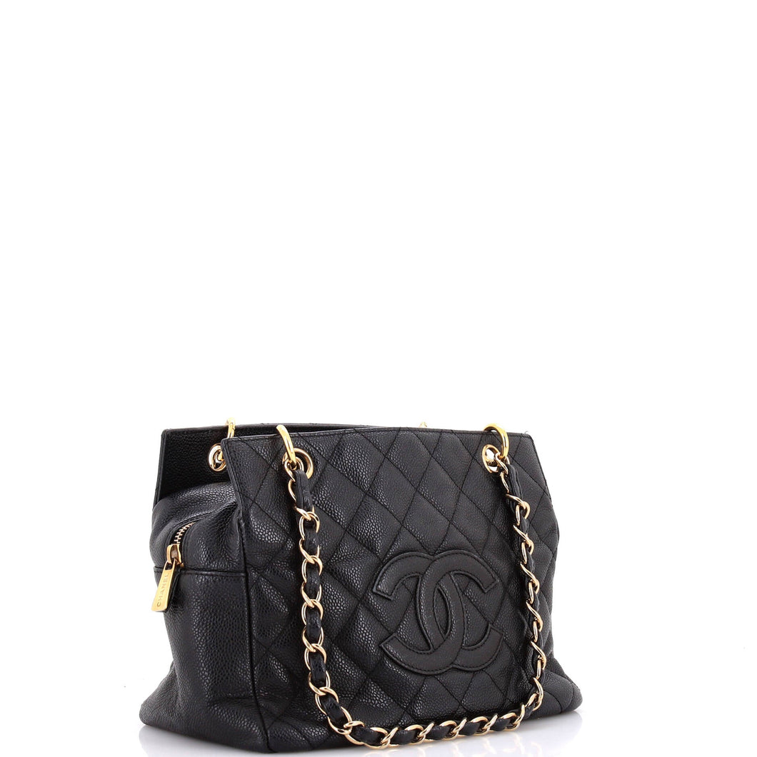 Petite Timeless Tote Quilted Caviar