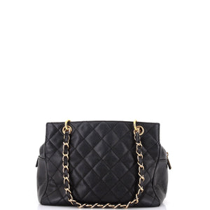 Petite Timeless Tote Quilted Caviar