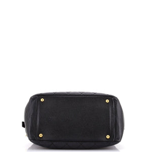 Petite Timeless Tote Quilted Caviar