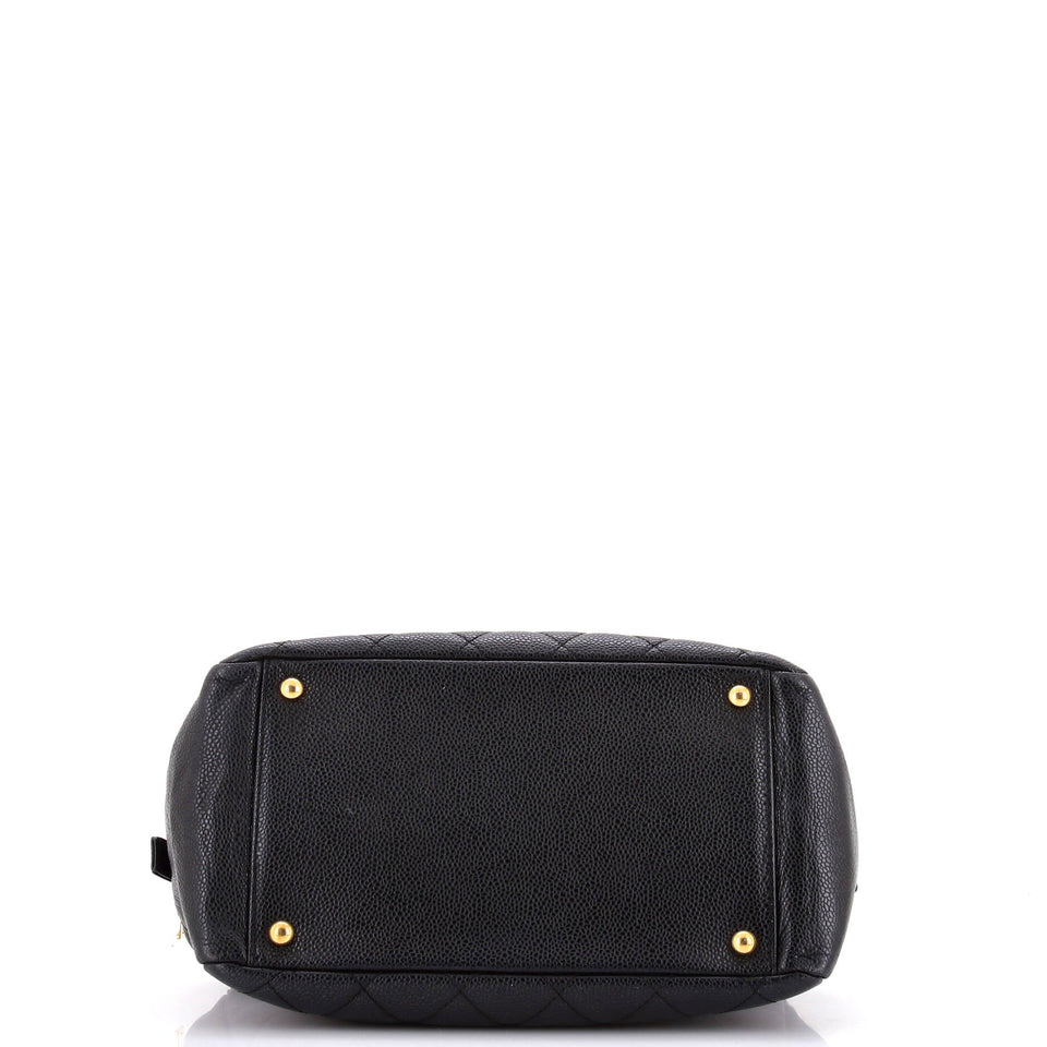 Petite Timeless Tote Quilted Caviar