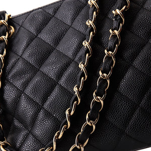 Petite Timeless Tote Quilted Caviar