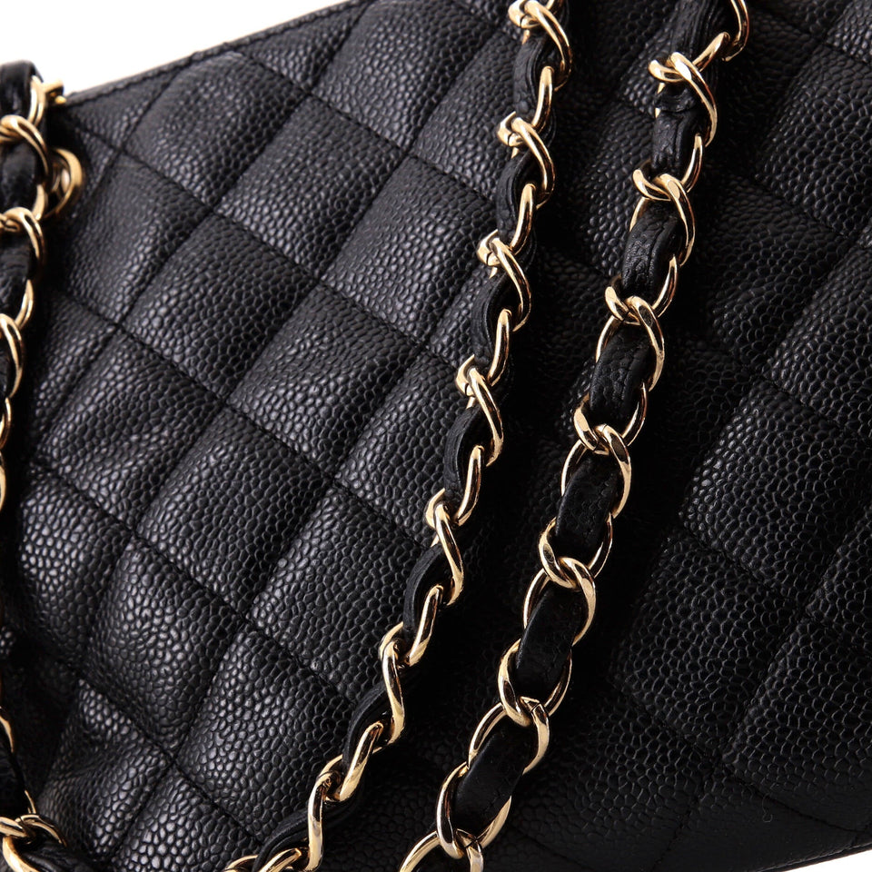 Petite Timeless Tote Quilted Caviar