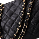 Petite Timeless Tote Quilted Caviar