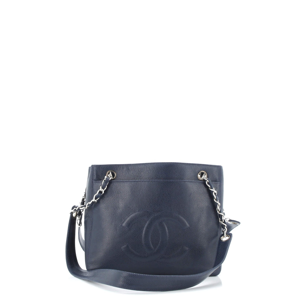 Vintage Front Pocket Tote Caviar Small