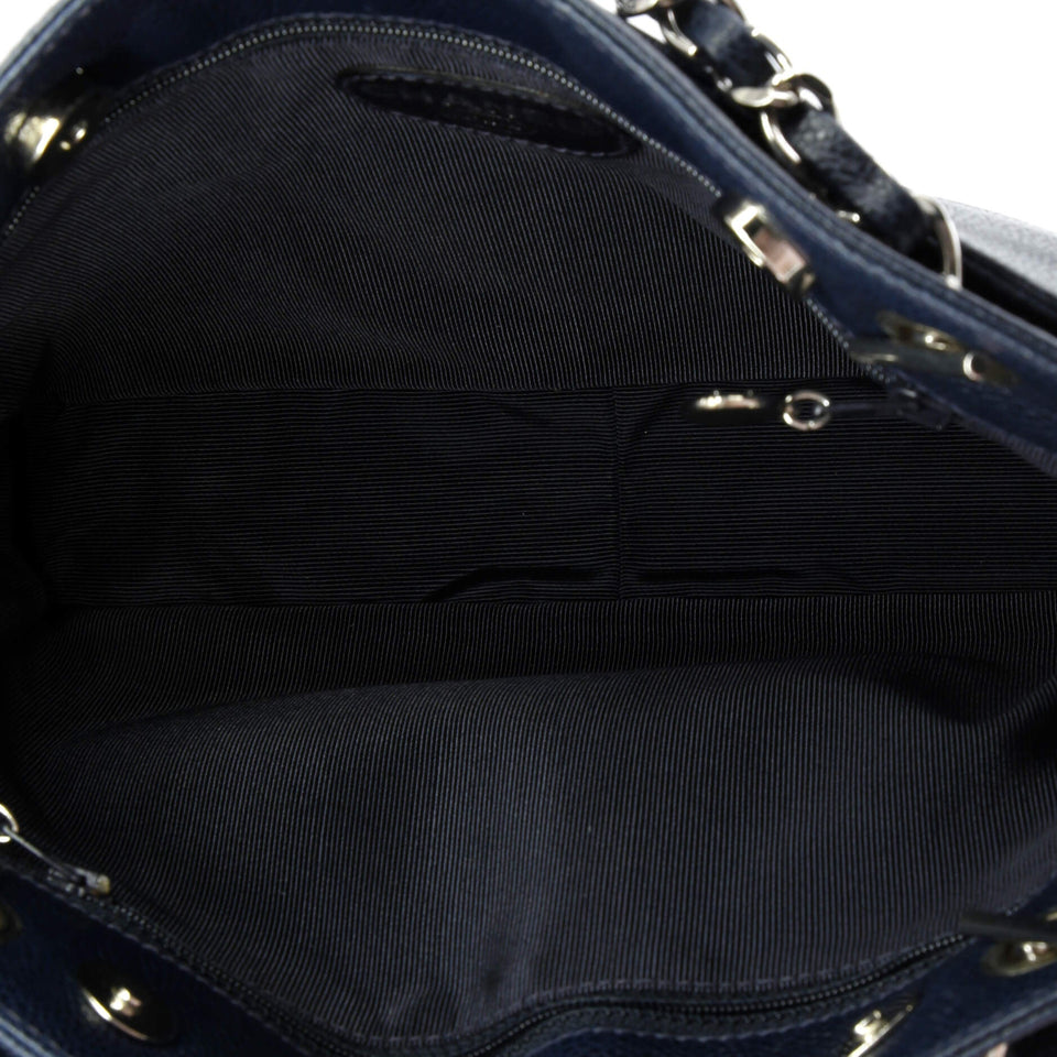 Vintage Front Pocket Tote Caviar Small