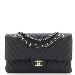 Classic Double Flap Bag Chevron Caviar Medium