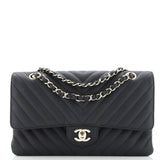 Classic Double Flap Bag Chevron Caviar Medium