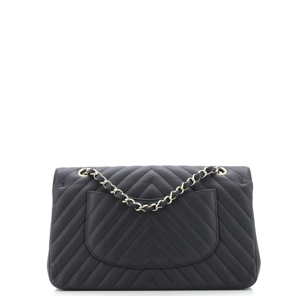 Classic Double Flap Bag Chevron Caviar Medium