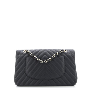 Classic Double Flap Bag Chevron Caviar Medium