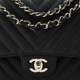 Classic Double Flap Bag Chevron Caviar Medium