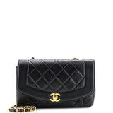 Vintage Diana Flap Bag Quilted Lambskin Small