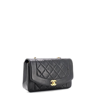 Vintage Diana Flap Bag Quilted Lambskin Small