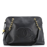 Vintage Timeless Zip Tote Caviar Large