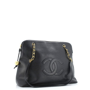 Vintage Timeless Zip Tote Caviar Large