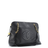 Vintage Timeless Zip Tote Caviar Large