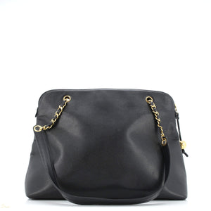 Vintage Timeless Zip Tote Caviar Large