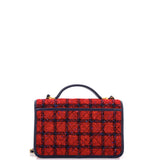 School Memory Top Handle Flap Bag Quilted Tweed Small