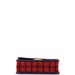 School Memory Top Handle Flap Bag Quilted Tweed Small