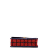 School Memory Top Handle Flap Bag Quilted Tweed Small