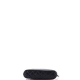 CC Dome Zip Clutch with Chain Quilted Caviar Small