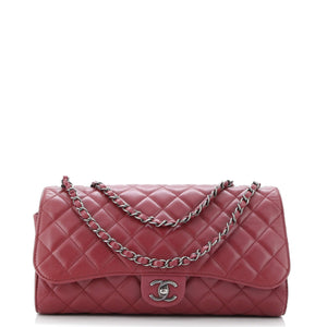 Supermarket Drawstring Shopping Flap Bag Quilted Lambskin Jumbo