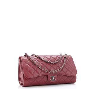 Supermarket Drawstring Shopping Flap Bag Quilted Lambskin Jumbo
