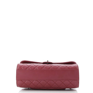 Supermarket Drawstring Shopping Flap Bag Quilted Lambskin Jumbo