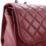 Supermarket Drawstring Shopping Flap Bag Quilted Lambskin Jumbo