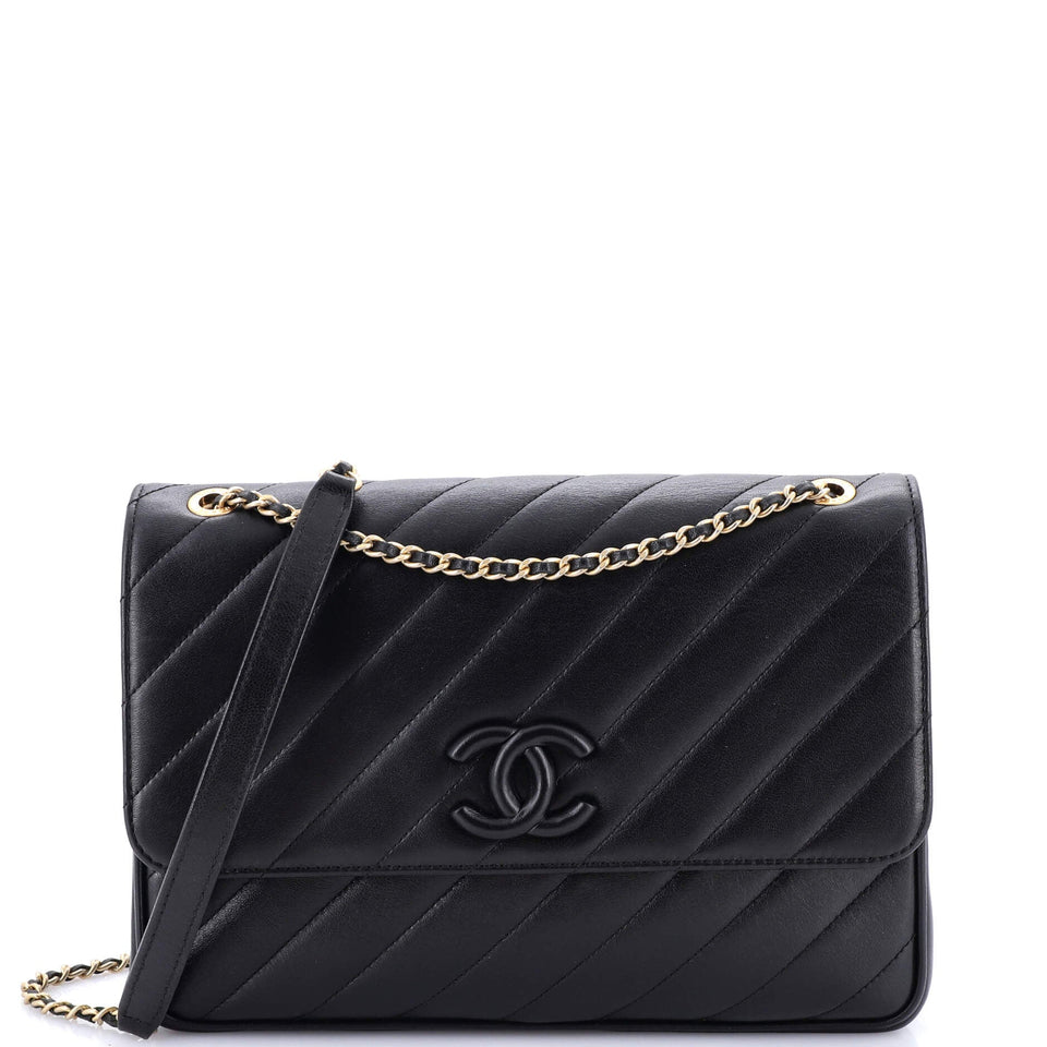 Paris-Salzburg Coco Vintage Flap Bag Diagonal Quilted Lambskin Jumbo