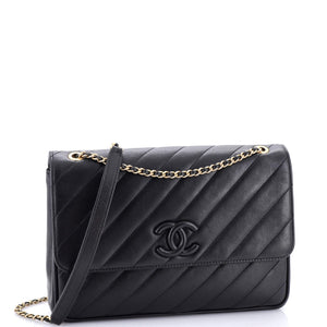 Paris-Salzburg Coco Vintage Flap Bag Diagonal Quilted Lambskin Jumbo