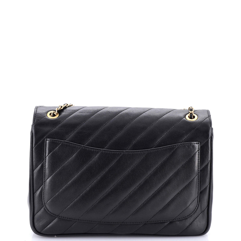 Paris-Salzburg Coco Vintage Flap Bag Diagonal Quilted Lambskin Jumbo