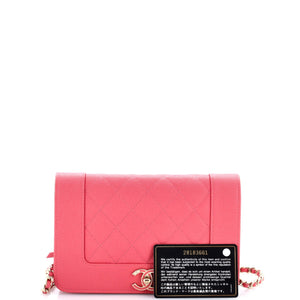 Mademoiselle Vintage Wallet on Chain Quilted Caviar
