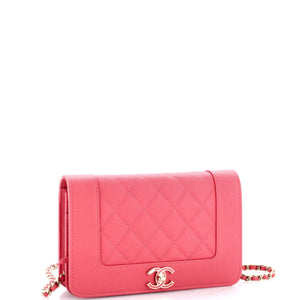 Mademoiselle Vintage Wallet on Chain Quilted Caviar