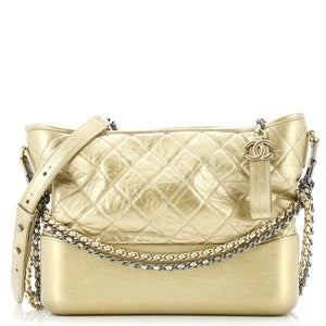 Gabrielle Hobo Quilted Metallic Aged Calfskin Medium