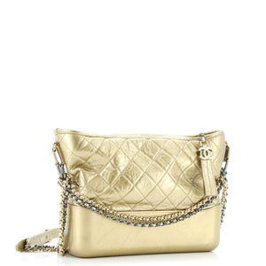 Gabrielle Hobo Quilted Metallic Aged Calfskin Medium