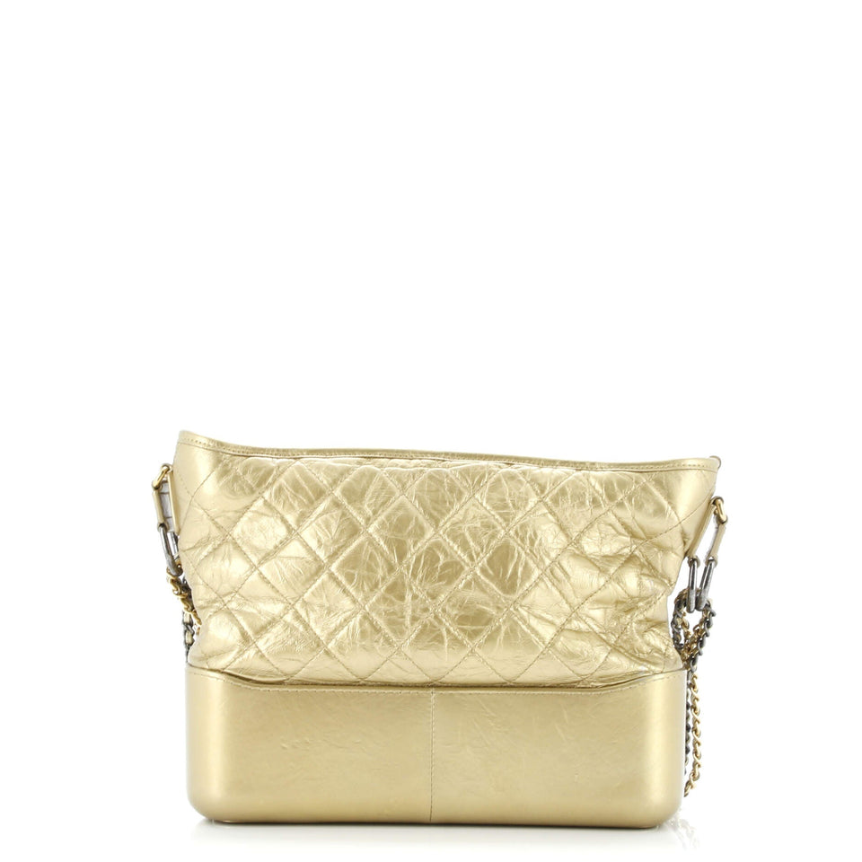 Gabrielle Hobo Quilted Metallic Aged Calfskin Medium