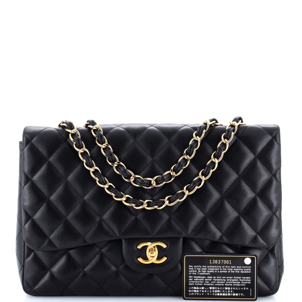 Classic Single Flap Bag Quilted Lambskin Jumbo