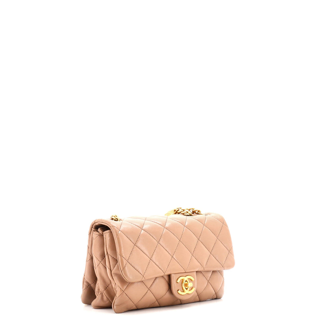 All Slide Long Flap Bag Quilted Lambskin Small