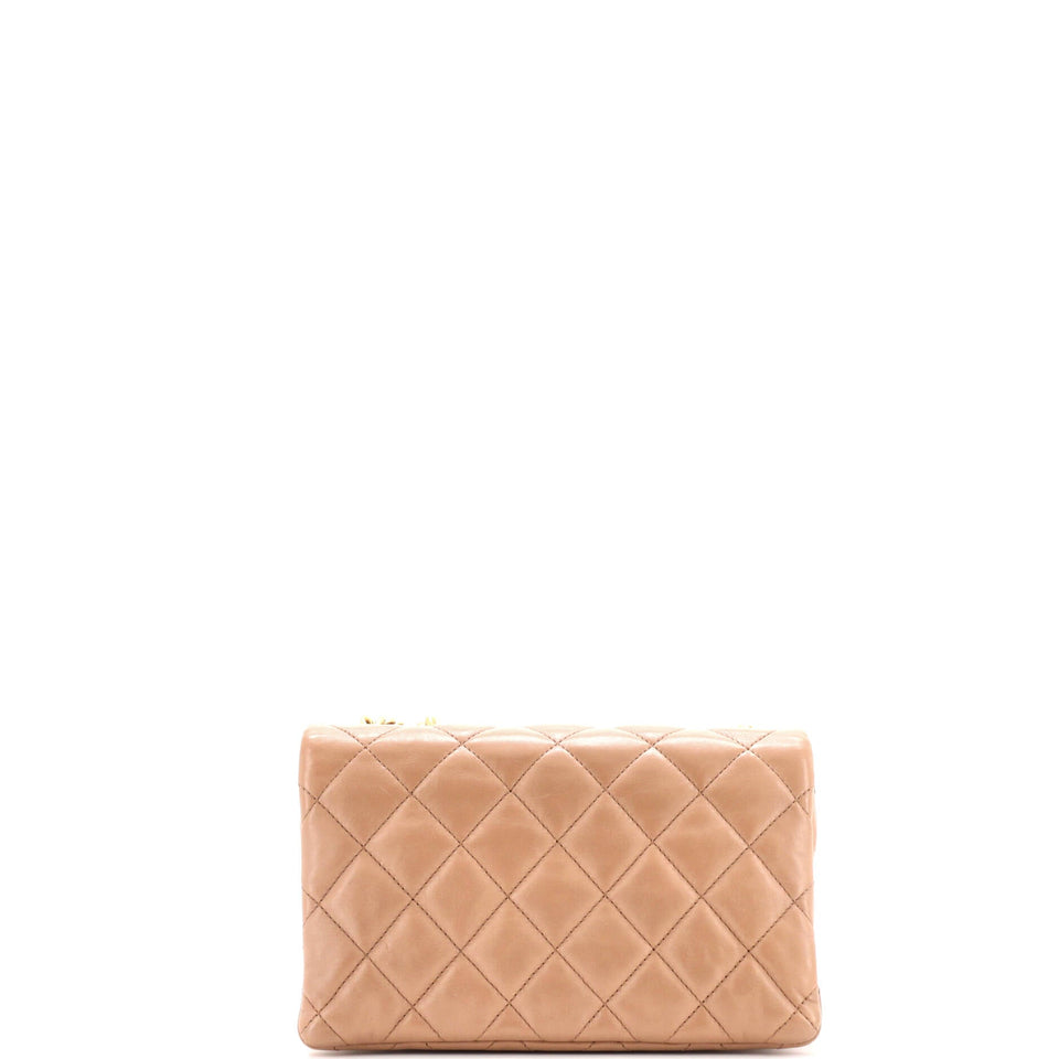 All Slide Long Flap Bag Quilted Lambskin Small