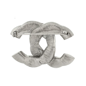 Twisted CC Brooch Metal with Crystals
