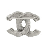 Twisted CC Brooch Metal with Crystals