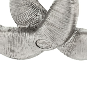 Twisted CC Brooch Metal with Crystals