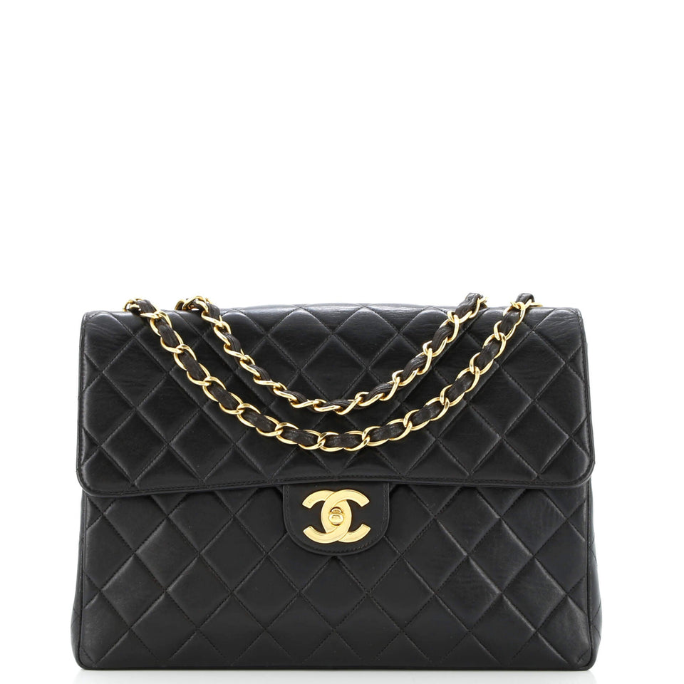 Vintage Classic Single Flap Bag Quilted Lambskin Jumbo