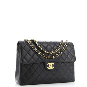 Vintage Classic Single Flap Bag Quilted Lambskin Jumbo