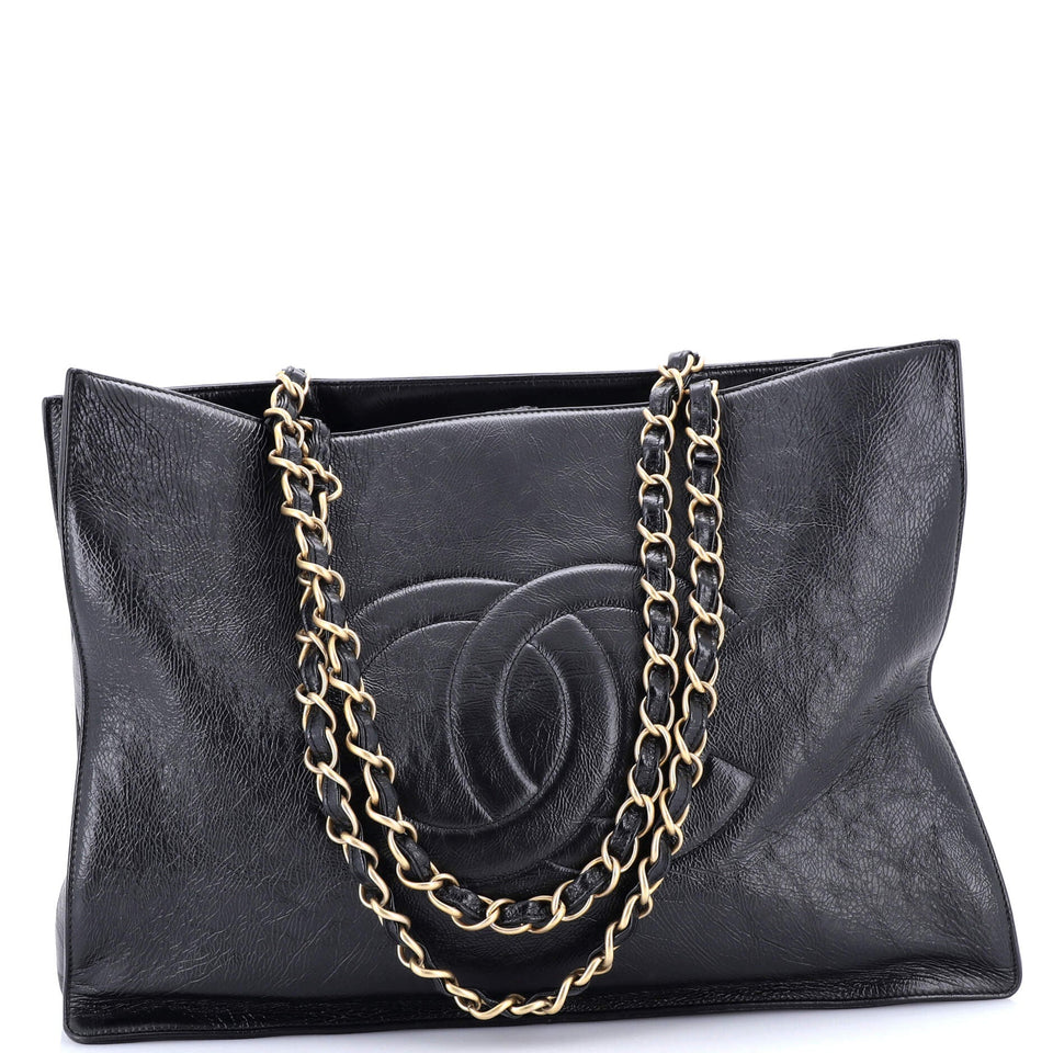 Timeless CC Chain Shopping Tote Shiny Aged Calfskin Large