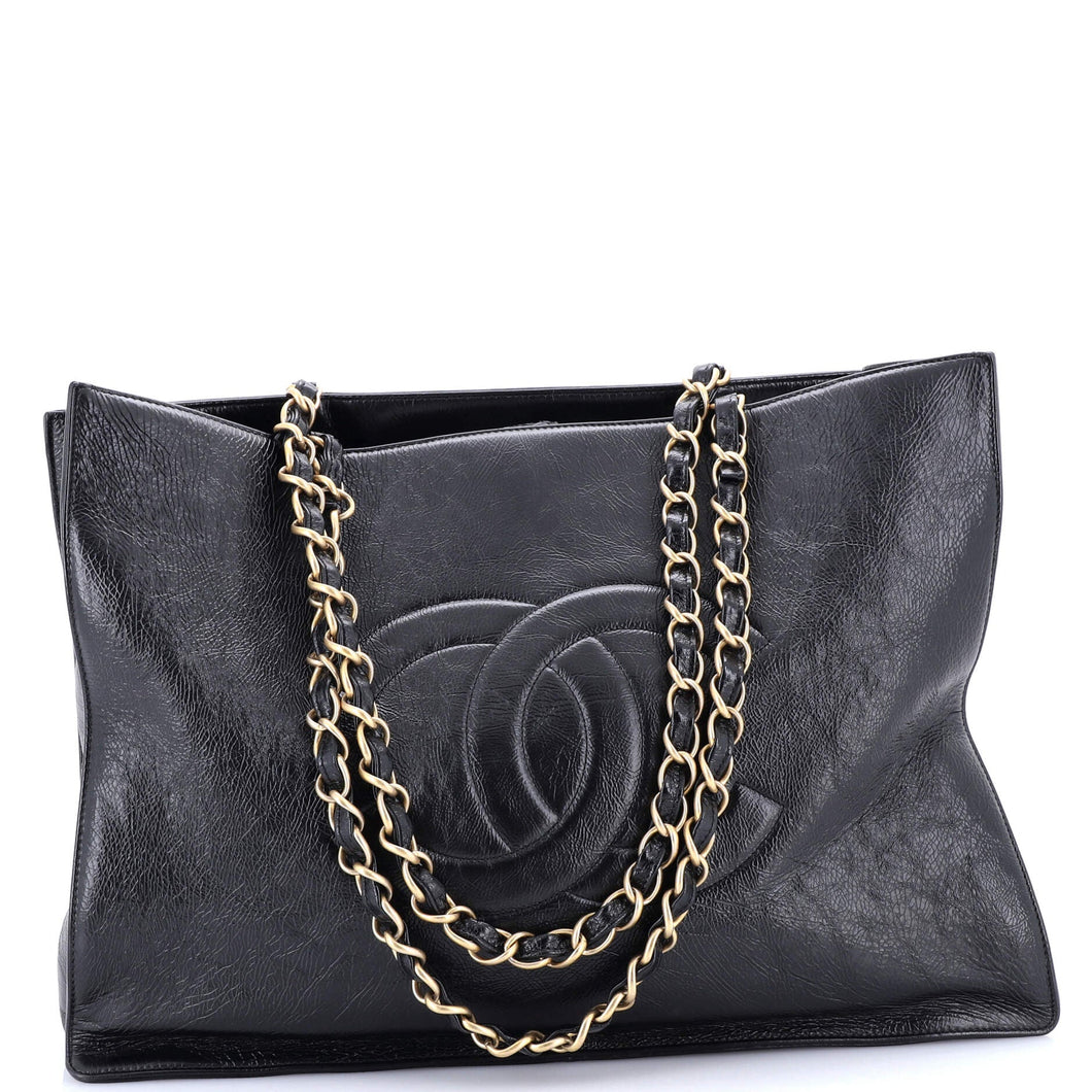 Timeless CC Chain Shopping Tote Shiny Aged Calfskin Large