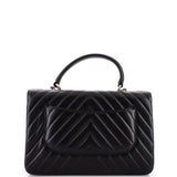 Trendy CC Top Handle Bag Chevron Lambskin Medium