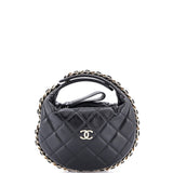 Chain Around Hobo Pouch Quilted Lambskin Mini