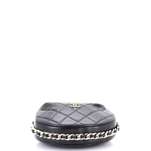 Chain Around Hobo Pouch Quilted Lambskin Mini