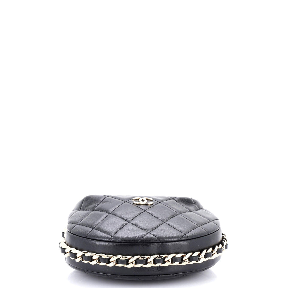 Chain Around Hobo Pouch Quilted Lambskin Mini